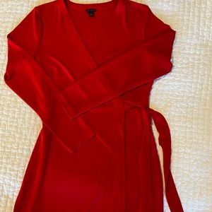 Ann Taylor red wrap dress size 6